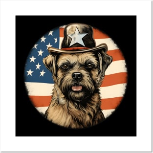 Patriotic Border Terrier Posters and Art